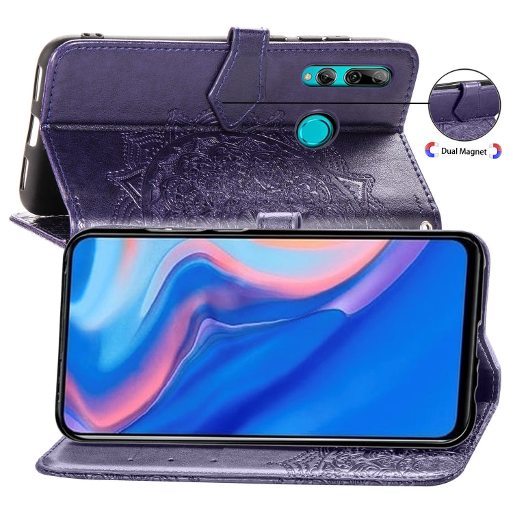 For Huawei Y9 Prime (2019) Halfway Mandala Embossing Pattern Horizontal Flip Leather Case with Holder & Card Slots & Wallet & Lanyard