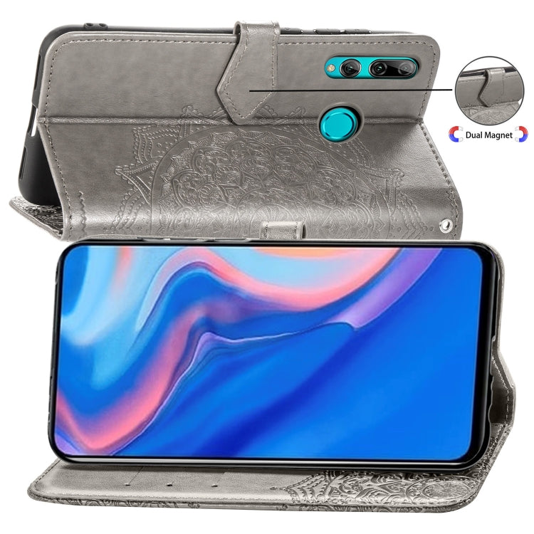 For Huawei Y9 Prime (2019) Halfway Mandala Embossing Pattern Horizontal Flip Leather Case with Holder & Card Slots & Wallet & Lanyard