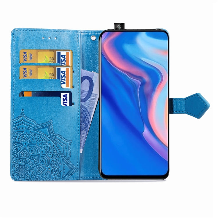 For Huawei Y9 Prime (2019) Halfway Mandala Embossing Pattern Horizontal Flip Leather Case with Holder & Card Slots & Wallet & Lanyard