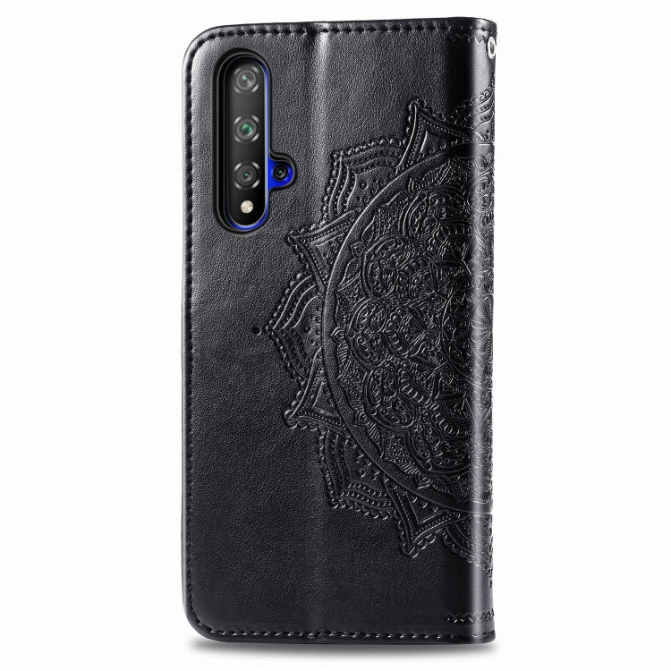 For Huawei Honor 20 Halfway Mandala Embossing Pattern Horizontal Flip Leather Case with Holder & Card Slots & Wallet & Lanyard