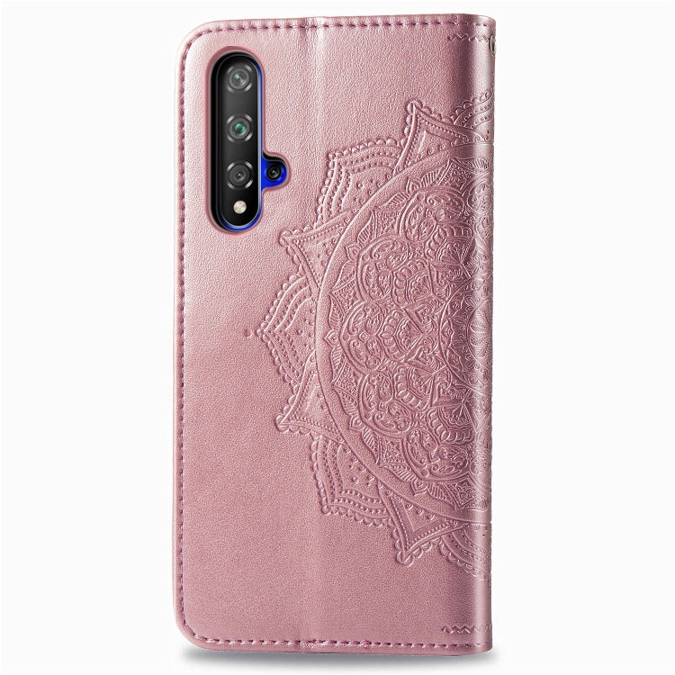 For Huawei Honor 20 Halfway Mandala Embossing Pattern Horizontal Flip Leather Case with Holder & Card Slots & Wallet & Lanyard