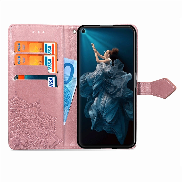For Huawei Honor 20 Halfway Mandala Embossing Pattern Horizontal Flip Leather Case with Holder & Card Slots & Wallet & Lanyard