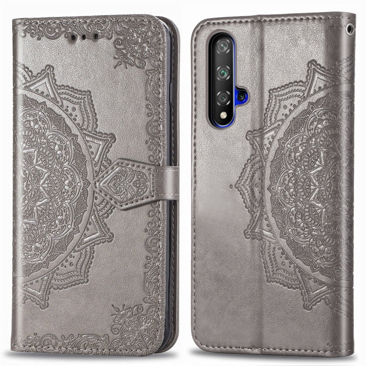 For Huawei Honor 20 Halfway Mandala Embossing Pattern Horizontal Flip Leather Case with Holder & Card Slots & Wallet & Lanyard