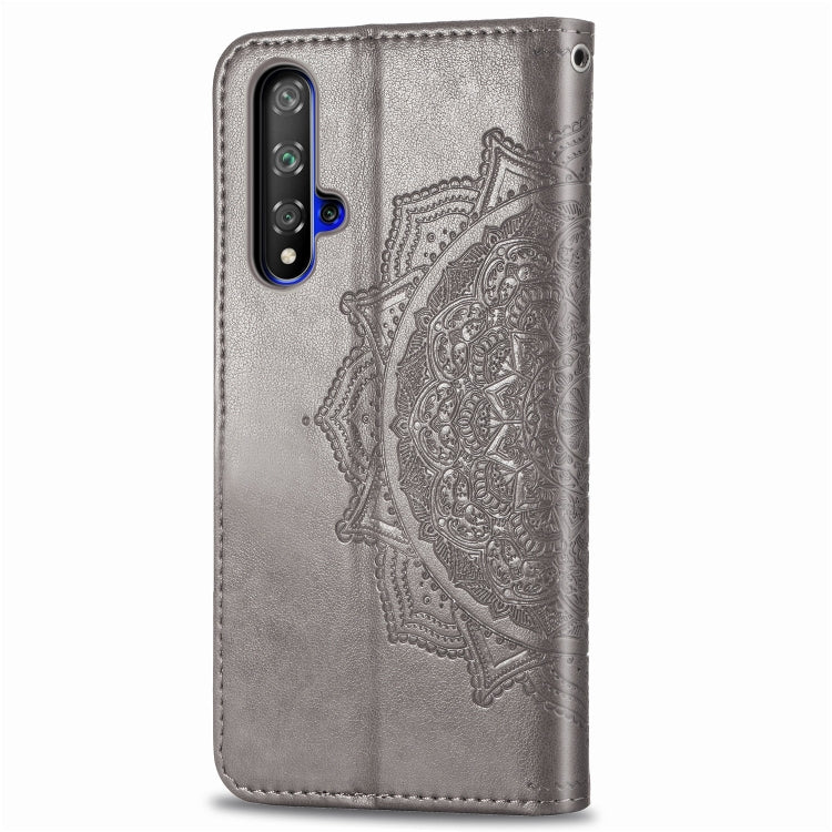 For Huawei Honor 20 Halfway Mandala Embossing Pattern Horizontal Flip Leather Case with Holder & Card Slots & Wallet & Lanyard