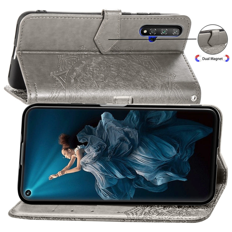For Huawei Honor 20 Halfway Mandala Embossing Pattern Horizontal Flip Leather Case with Holder & Card Slots & Wallet & Lanyard