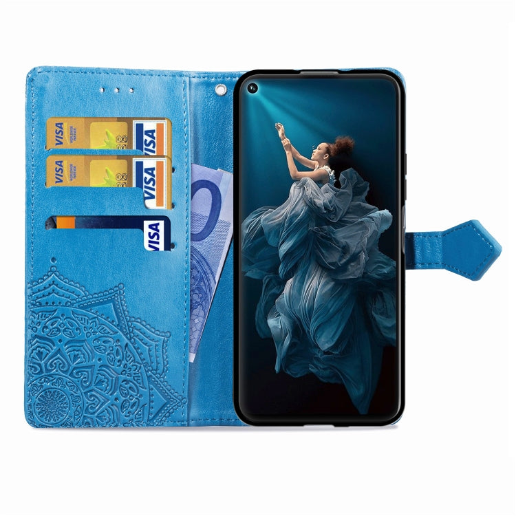 For Huawei Honor 20 Halfway Mandala Embossing Pattern Horizontal Flip Leather Case with Holder & Card Slots & Wallet & Lanyard