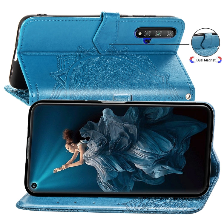 For Huawei Honor 20 Halfway Mandala Embossing Pattern Horizontal Flip Leather Case with Holder & Card Slots & Wallet & Lanyard