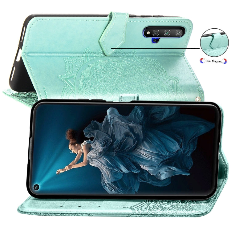 For Huawei Honor 20 Halfway Mandala Embossing Pattern Horizontal Flip Leather Case with Holder & Card Slots & Wallet & Lanyard