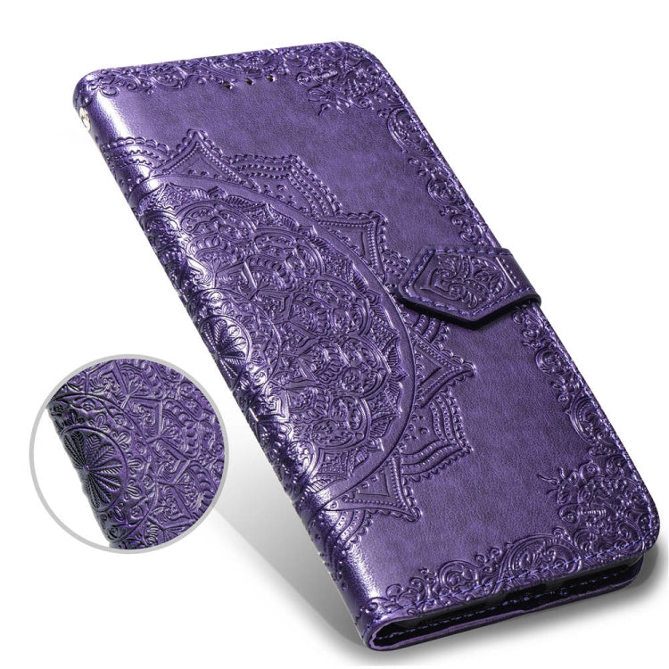 For Huawei Honor 7A Halfway Mandala Embossing Pattern Horizontal Flip Leather Case with Holder & Card Slots & Wallet & Lanyard