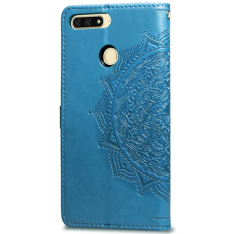 For Huawei Honor 7A Halfway Mandala Embossing Pattern Horizontal Flip Leather Case with Holder & Card Slots & Wallet & Lanyard