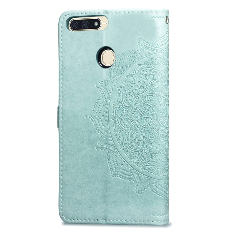 For Huawei Honor 7A Halfway Mandala Embossing Pattern Horizontal Flip Leather Case with Holder & Card Slots & Wallet & Lanyard