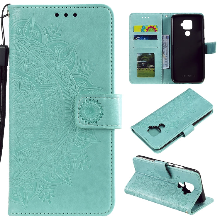 For Huawei Mate 30 Lite Totem Flower Embossed Horizontal Flip TPU + PU Leather Case with Holder & Card Slots & Wallet