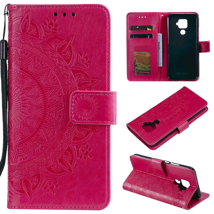 For Huawei Mate 30 Lite Totem Flower Embossed Horizontal Flip TPU + PU Leather Case with Holder & Card Slots & Wallet