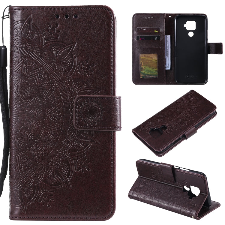 For Huawei Mate 30 Lite Totem Flower Embossed Horizontal Flip TPU + PU Leather Case with Holder & Card Slots & Wallet