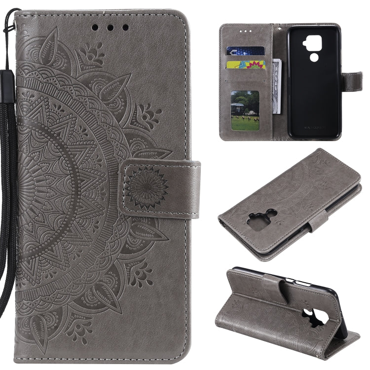 For Huawei Mate 30 Lite Totem Flower Embossed Horizontal Flip TPU + PU Leather Case with Holder & Card Slots & Wallet