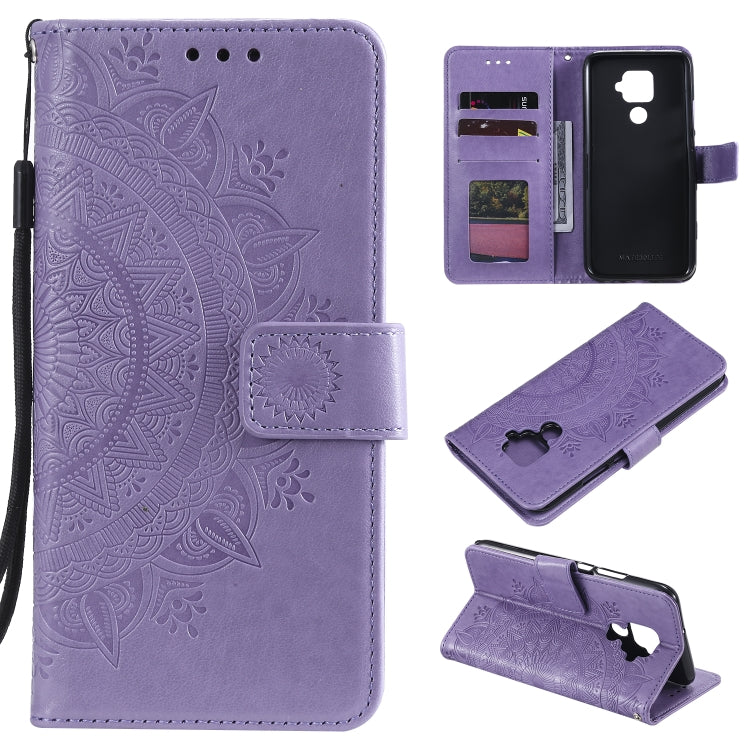 For Huawei Mate 30 Lite Totem Flower Embossed Horizontal Flip TPU + PU Leather Case with Holder & Card Slots & Wallet
