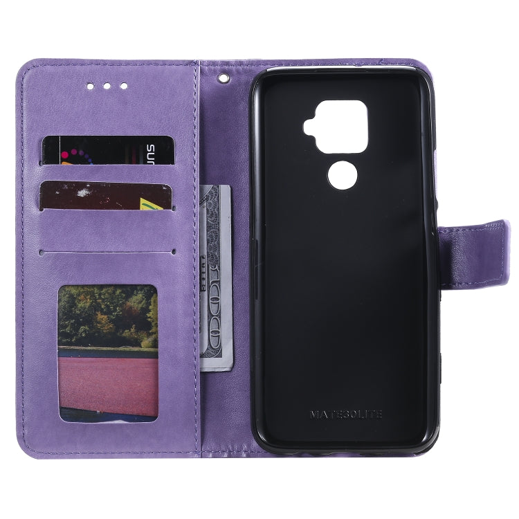 For Huawei Mate 30 Lite Totem Flower Embossed Horizontal Flip TPU + PU Leather Case with Holder & Card Slots & Wallet