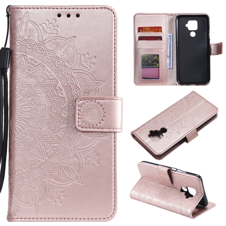 For Huawei Mate 30 Lite Totem Flower Embossed Horizontal Flip TPU + PU Leather Case with Holder & Card Slots & Wallet