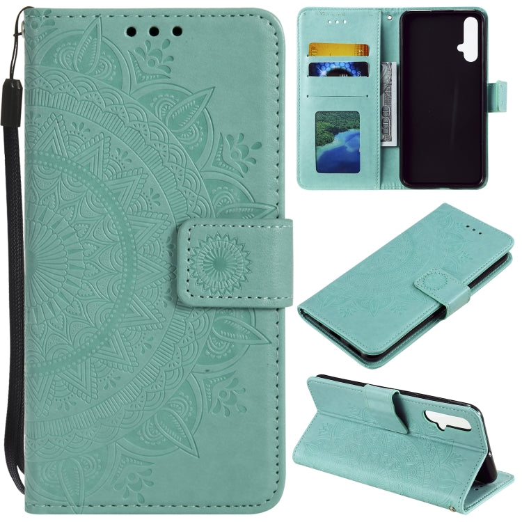 For Huawei nova 5 Totem Flower Embossed Horizontal Flip TPU + PU Leather Case with Holder & Card Slots & Wallet