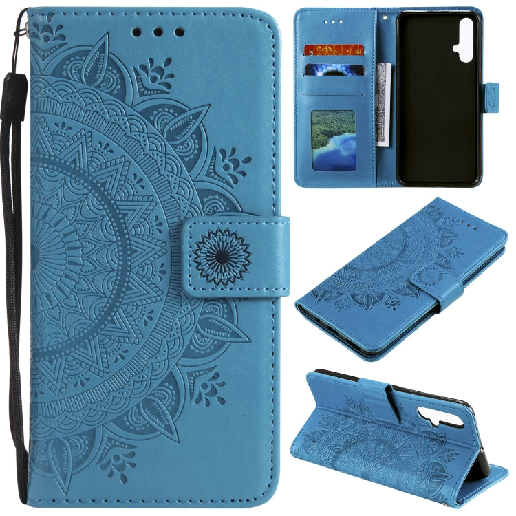 For Huawei nova 5 Totem Flower Embossed Horizontal Flip TPU + PU Leather Case with Holder & Card Slots & Wallet