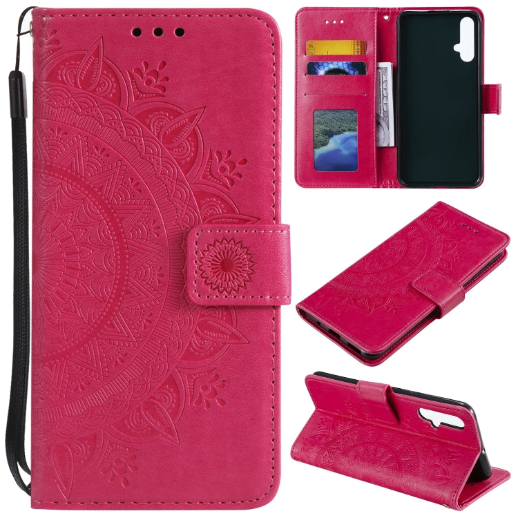 For Huawei nova 5 Totem Flower Embossed Horizontal Flip TPU + PU Leather Case with Holder & Card Slots & Wallet