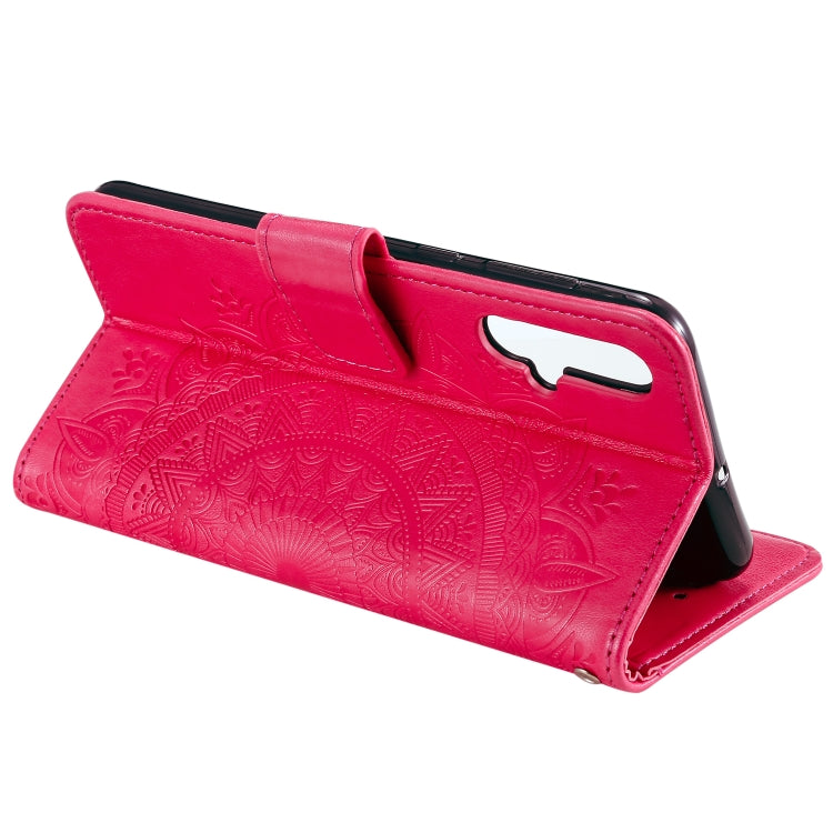 For Huawei nova 5 Totem Flower Embossed Horizontal Flip TPU + PU Leather Case with Holder & Card Slots & Wallet