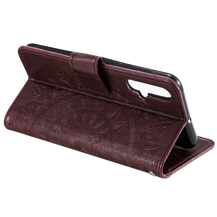For Huawei nova 5 Totem Flower Embossed Horizontal Flip TPU + PU Leather Case with Holder & Card Slots & Wallet