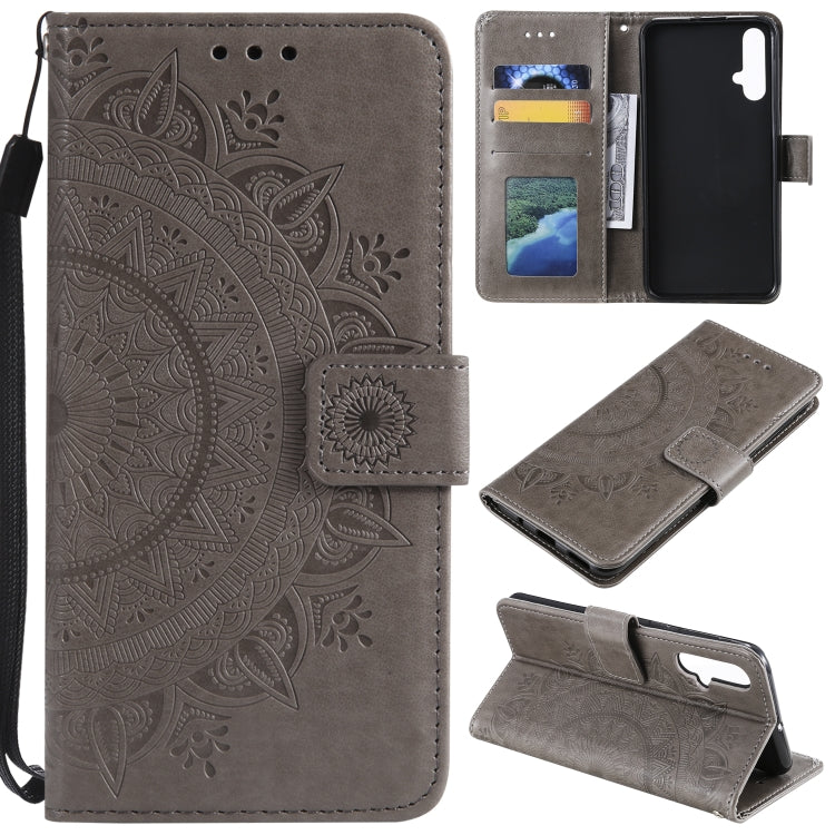 For Huawei nova 5 Totem Flower Embossed Horizontal Flip TPU + PU Leather Case with Holder & Card Slots & Wallet
