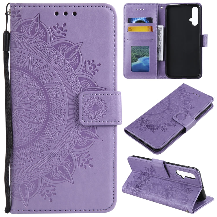 For Huawei nova 5 Totem Flower Embossed Horizontal Flip TPU + PU Leather Case with Holder & Card Slots & Wallet