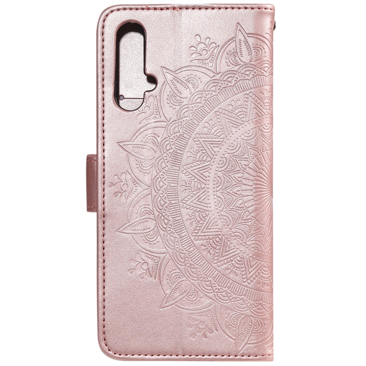 For Huawei nova 5 Totem Flower Embossed Horizontal Flip TPU + PU Leather Case with Holder & Card Slots & Wallet