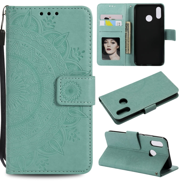 For Huawei P20 Lite Totem Flower Embossed Horizontal Flip TPU + PU Leather Case with Holder & Card Slots & Wallet