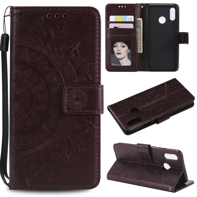 For Huawei P20 Lite Totem Flower Embossed Horizontal Flip TPU + PU Leather Case with Holder & Card Slots & Wallet