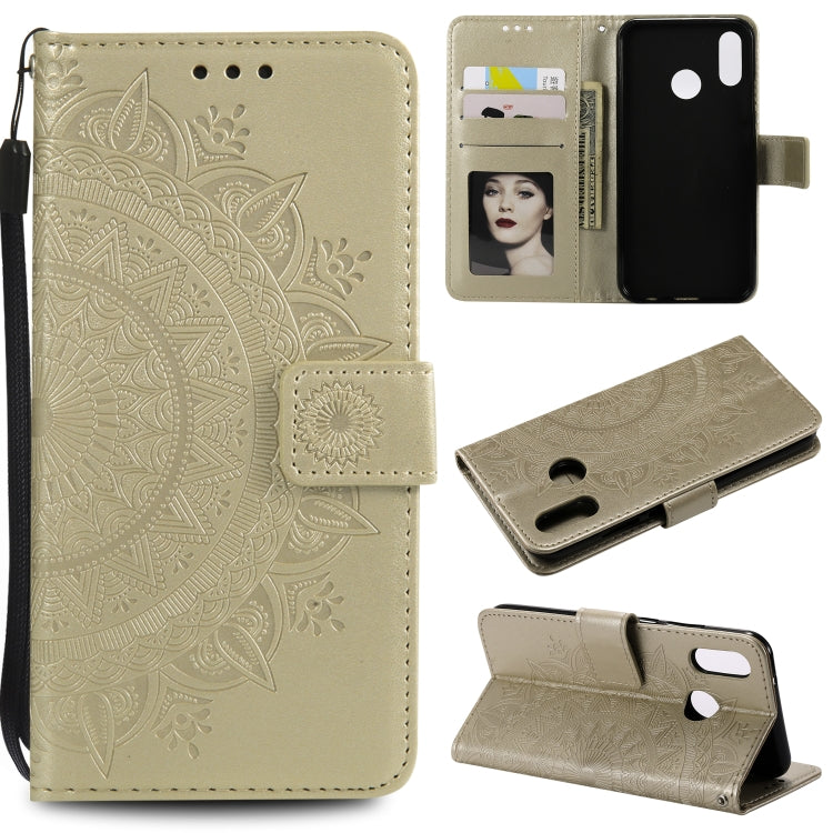 For Huawei P20 Lite Totem Flower Embossed Horizontal Flip TPU + PU Leather Case with Holder & Card Slots & Wallet