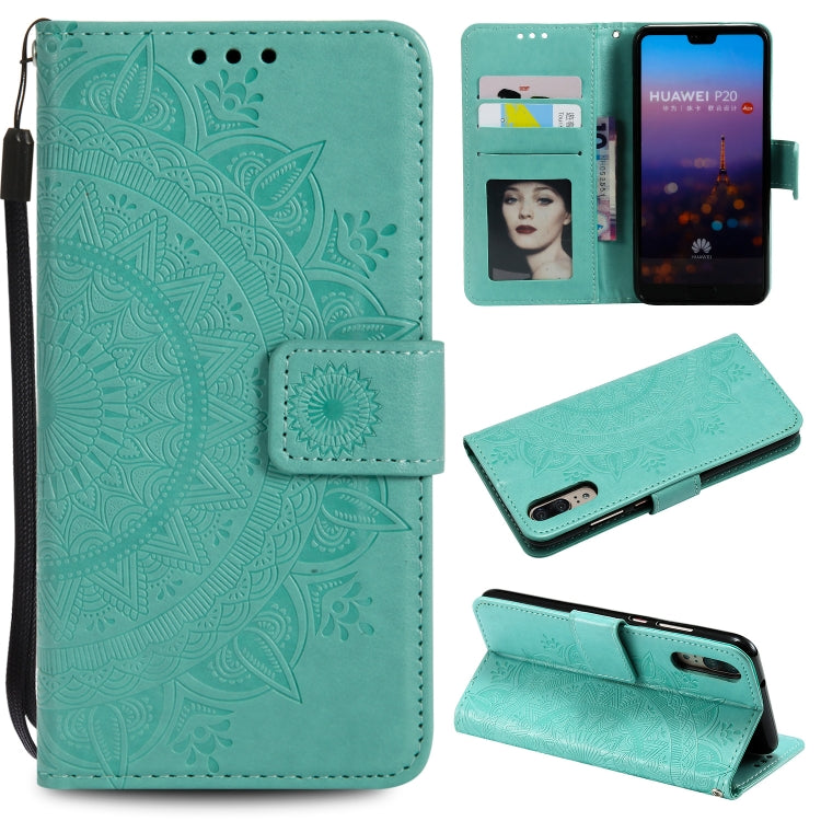 For Huawei P20 Totem Flower Embossed Horizontal Flip TPU + PU Leather Case with Holder & Card Slots & Wallet