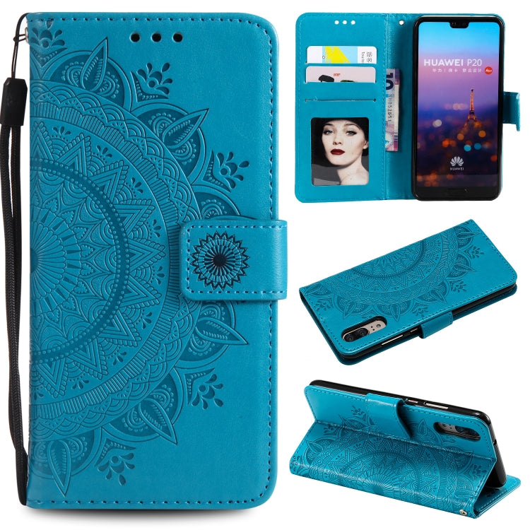 For Huawei P20 Totem Flower Embossed Horizontal Flip TPU + PU Leather Case with Holder & Card Slots & Wallet