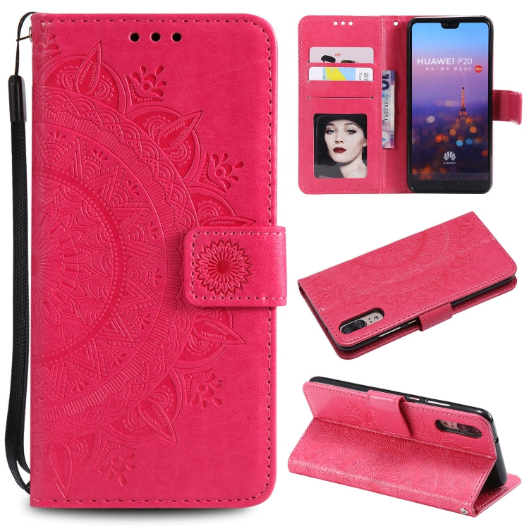 For Huawei P20 Totem Flower Embossed Horizontal Flip TPU + PU Leather Case with Holder & Card Slots & Wallet