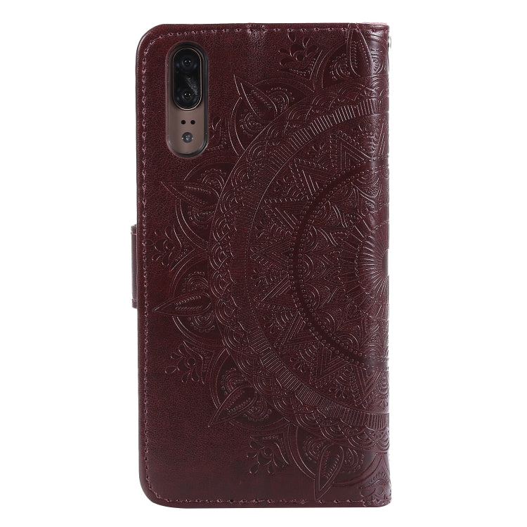 For Huawei P20 Totem Flower Embossed Horizontal Flip TPU + PU Leather Case with Holder & Card Slots & Wallet