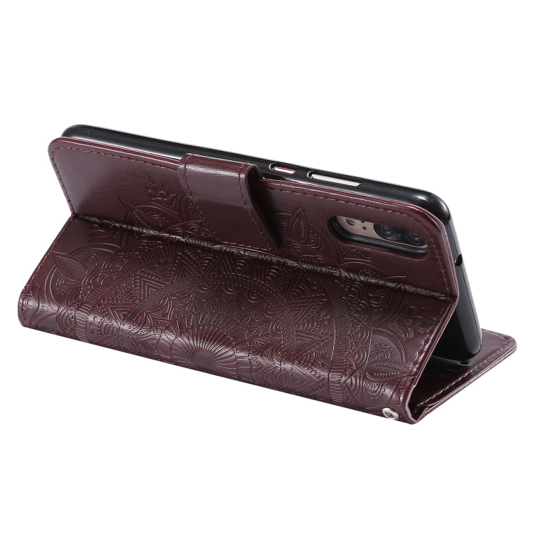 For Huawei P20 Totem Flower Embossed Horizontal Flip TPU + PU Leather Case with Holder & Card Slots & Wallet