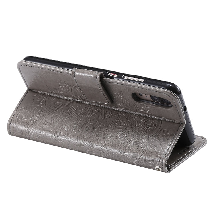 For Huawei P20 Totem Flower Embossed Horizontal Flip TPU + PU Leather Case with Holder & Card Slots & Wallet