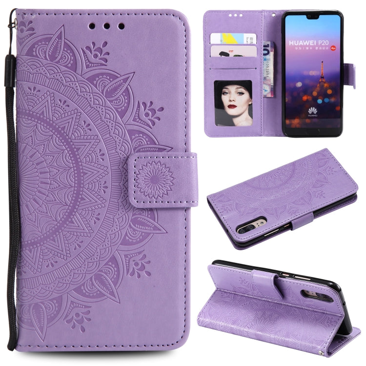 For Huawei P20 Totem Flower Embossed Horizontal Flip TPU + PU Leather Case with Holder & Card Slots & Wallet