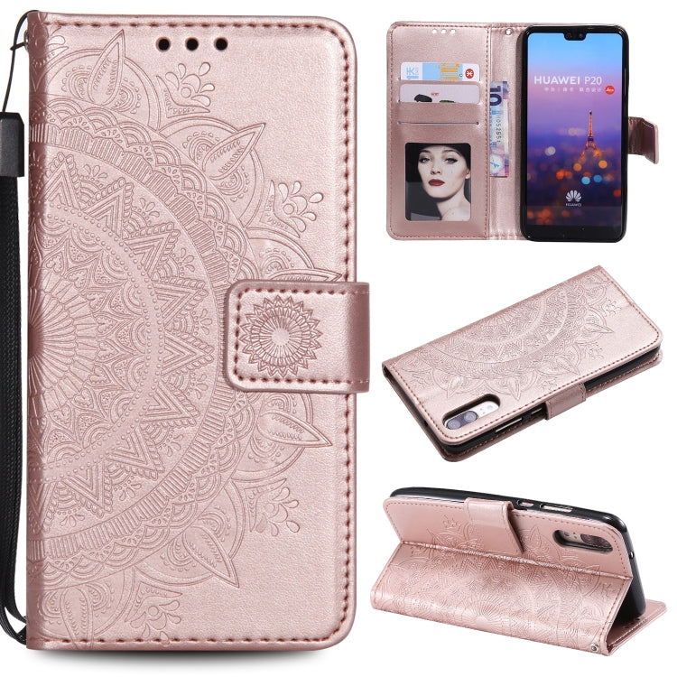 For Huawei P20 Totem Flower Embossed Horizontal Flip TPU + PU Leather Case with Holder & Card Slots & Wallet