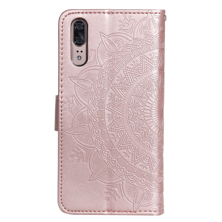 For Huawei P20 Totem Flower Embossed Horizontal Flip TPU + PU Leather Case with Holder & Card Slots & Wallet
