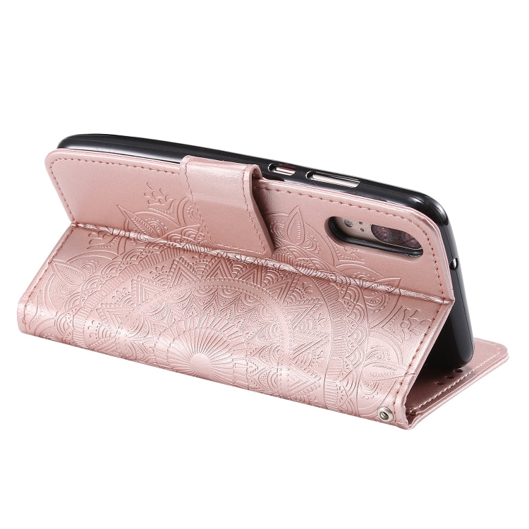 For Huawei P20 Totem Flower Embossed Horizontal Flip TPU + PU Leather Case with Holder & Card Slots & Wallet