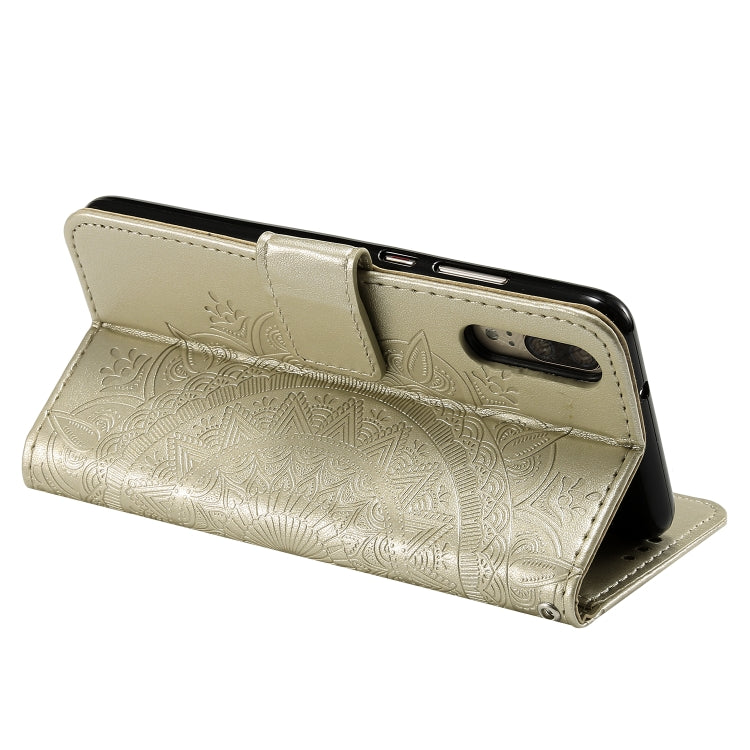 For Huawei P20 Totem Flower Embossed Horizontal Flip TPU + PU Leather Case with Holder & Card Slots & Wallet