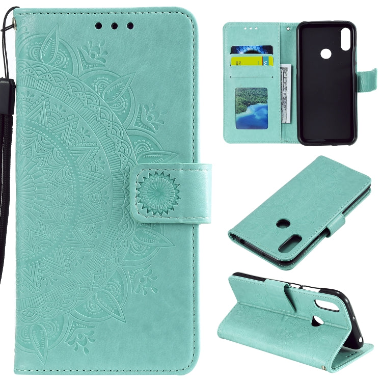 For Huawei Y6 (2019) Totem Flower Embossed Horizontal Flip TPU + PU Leather Case with Holder & Card Slots & Wallet