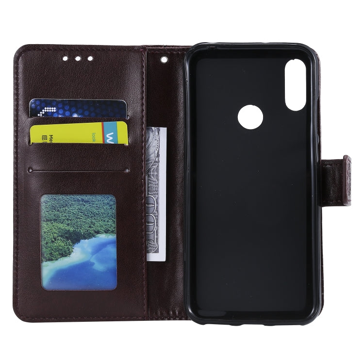 For Huawei Y6 (2019) Totem Flower Embossed Horizontal Flip TPU + PU Leather Case with Holder & Card Slots & Wallet