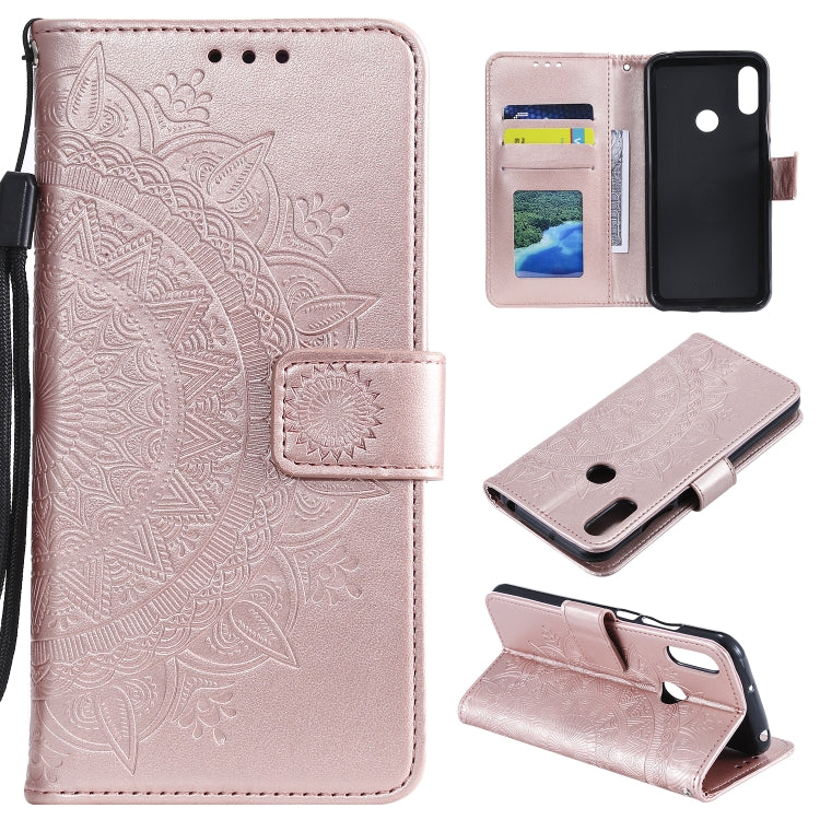 For Huawei Y6 (2019) Totem Flower Embossed Horizontal Flip TPU + PU Leather Case with Holder & Card Slots & Wallet