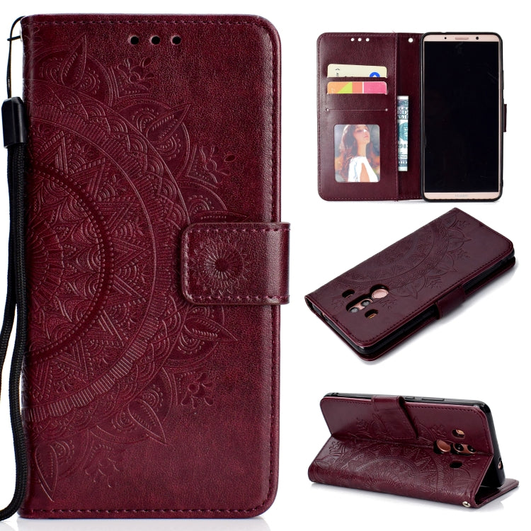 For Huawei Mate 10 Pro Totem Flower Embossed Horizontal Flip TPU + PU Leather Case with Holder & Card Slots & Wallet