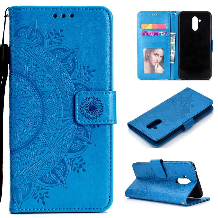 For Huawei Mate 20 Lite Totem Flower Embossed Horizontal Flip TPU + PU Leather Case with Holder & Card Slots & Wallet