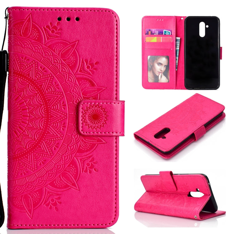 For Huawei Mate 20 Lite Totem Flower Embossed Horizontal Flip TPU + PU Leather Case with Holder & Card Slots & Wallet